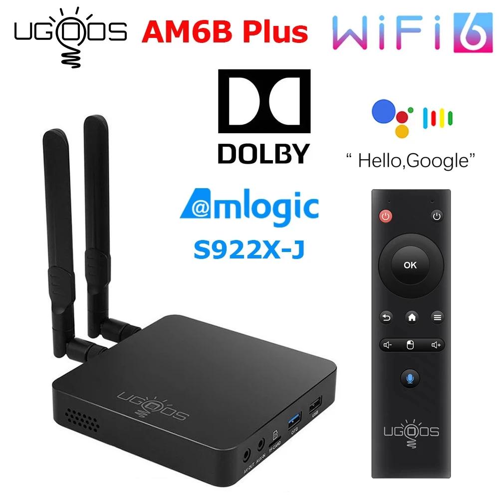 UGOOS AM6B ÷ TV ڽ, Amlogic S922X-J, ȵ̵ 9.0, DDR4, 4GB RAM, 32GB, WiFi6, 1000M, BT5.0, OTT, 4K AM6 ÷, TVBOX